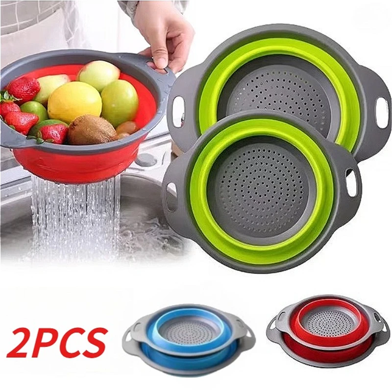 Escurridor plegable redondo, cesta de lavado de frutas y verduras, colador plegable, escurridor plegable, herramienta de almacenamiento de cocina