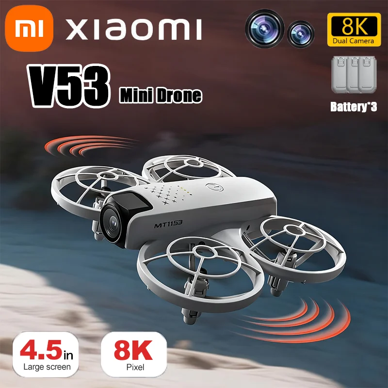 Xiaomi 4DRC V53 Мини-дрон с камерой HD 8K 1080P FPV RC Дроны Профессиональный пятисторонний вертолет для предотвращения препятствий Игрушечный дрон Xiaomi 4DRC V53 Мини-дрон с камерой HD 8K 1080P FPV RC Дроны Профессиональный пятисторонний вертолет для предотвращения препятствий Игрушечный дрон