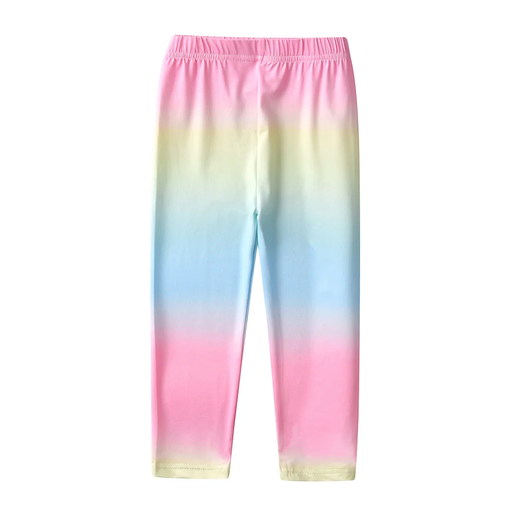 VIKITA Girls Toddlers Rainbow Colorful Leggings Kids Vibrant Gradient Cozy Elastic Waist Casual Daily Trendy Trousers Pants