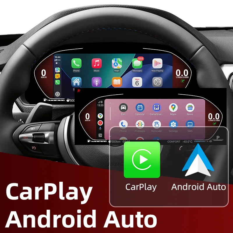 Digital Dashboard For BMW 5/6/7 Series,X3/X4/X5/X6 (F01F07F10F15F16F18F25F26)Odometer,Speedometer,Dashboard Carplya Android Auto