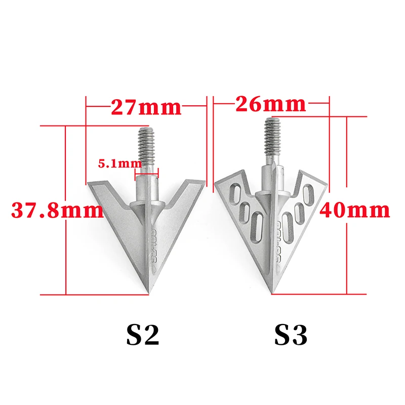 6Pcs Archery Broadheads 3 Fixed Blades Hunting Broadheads Point Tips Arrow Head for Compound/Recurve Bow Shooting Accessories