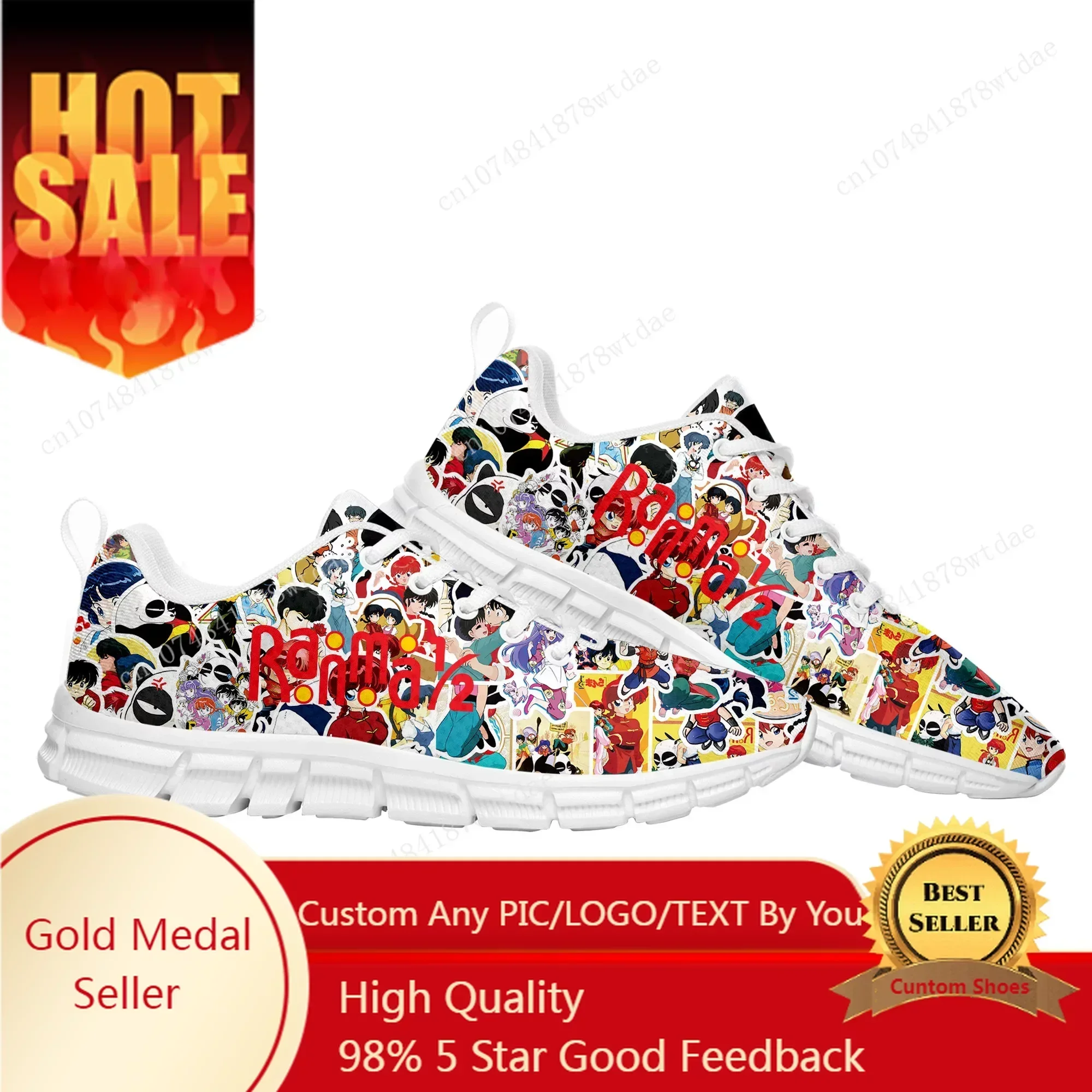 

Ranma 1/2 Sports Shoes Mens Womens Teenager Comfortable Sneakers Tendo Akane High Quality Manga Comics Sneaker Custom Shoe