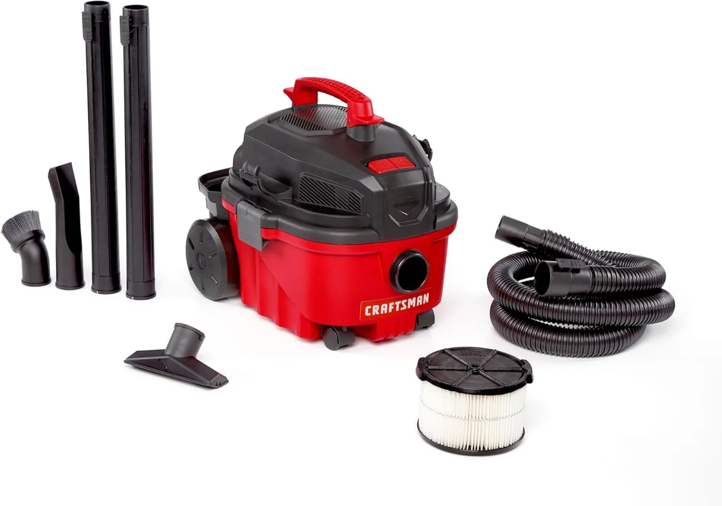 

4 Gallon 5.0 Peak HP Wet/Dry Vac, Portable Shop Vacuum with Attachments