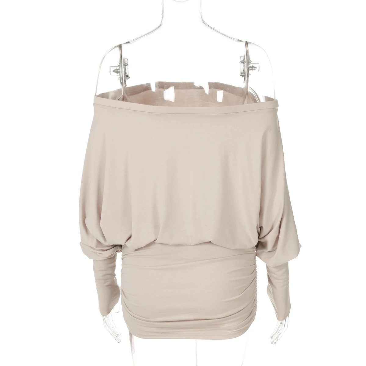 Dulzura Off Shoulder Long Sleeves Ruched Patchwork Mini Dress Women’S Sexy Elegant Casual Outfit Party Clubwear Spring Summer