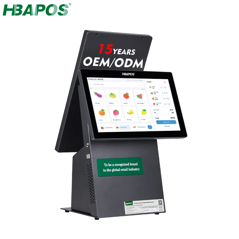 ATV&UTV15.6 Inch Capacitive Touch Screen POS Terminal, Single Screen POS System with I3/i5 CPU, Windows 10 All-in-One POS System