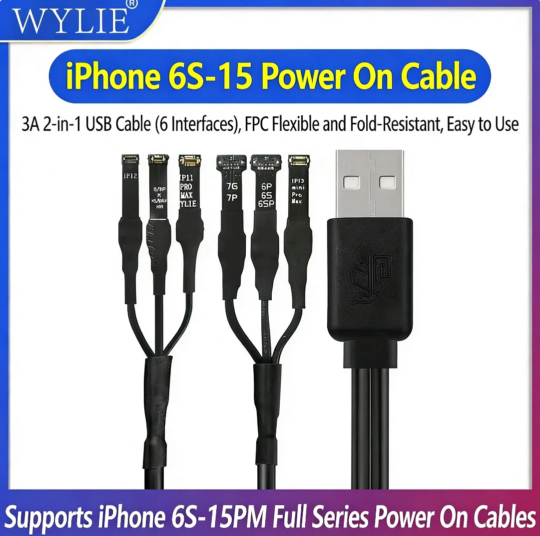 WYLIE WL-648 For iPad Power Supply Test Cable Data line Battery Free Boot line For iPad mini/Air iPad Pro 10.5/12.9 Repair Tools
