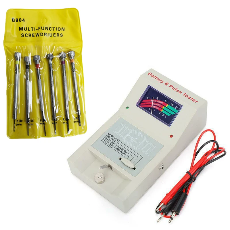 8 Pcs Accessories: 6 Pcs Precision Screwdriver & 2 Pcs Quartz Watch Analyzer  Battery And Pulse Tester