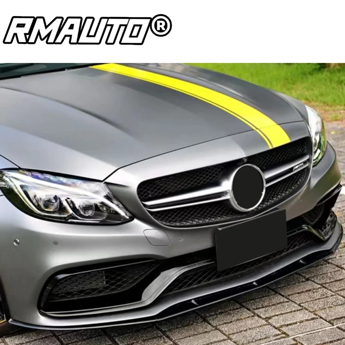 C63 Bumper Lip AMG Car Front Bumper Lip Splitter Spoiler Diffuser Body Kit For Mercedes Benz C63 AMG 2014-2018 Car Accessories