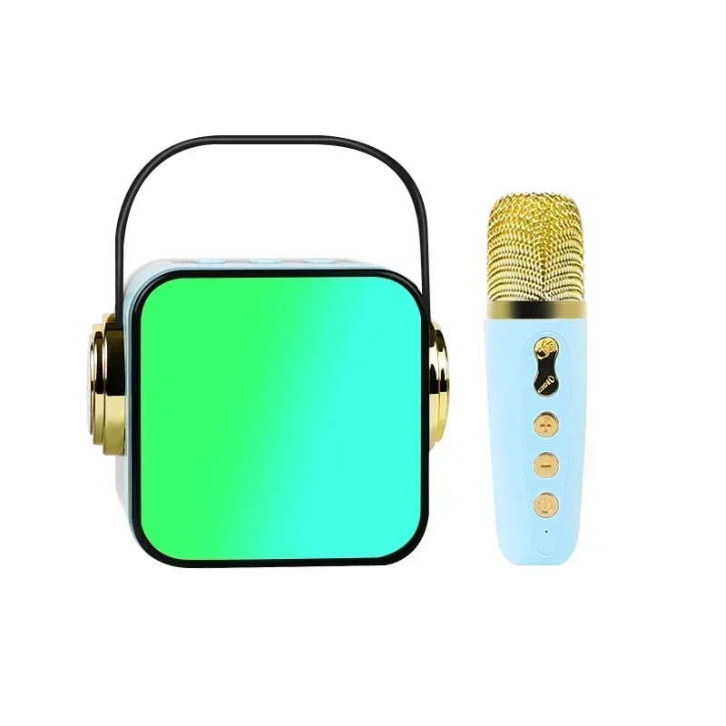 Mini draagbare outdoor karaoke Bluetooth-luidspreker met draadloze microfoonkaart Subwoofer Hoog volume Caixa De Som Kindercadeau