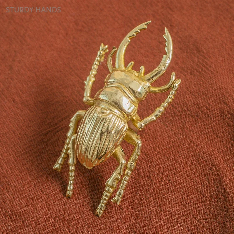 Imagem -04 - Único Furo Brass Cabinet Handle Luxo Leve Criativo Artesanal em Forma de Inseto Gaveta do Armário Carpintaria Pcs