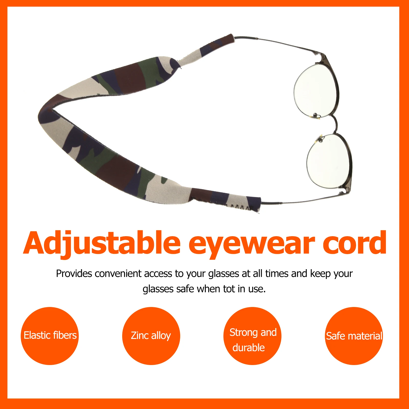 

2 PCS Sports Glasses Strap Rope Belt Eyeglasses Straps Adjustable Neoprene Safety