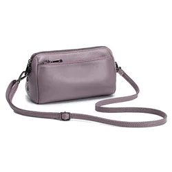 Simple Crossbody Pillow Bag Soft Genuine Leather Women's Multifunctional Casual Versatile Small Shoulder Bag Ladies' Phone Bag