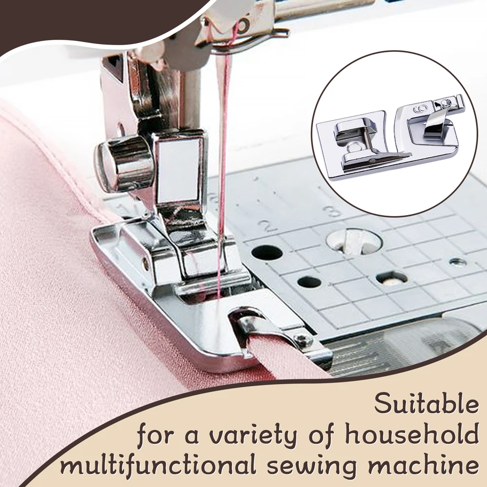 Sewing Machine Presser Foot Set Narrow Rolled Hemming Foot Kit for All Low Shank Snap-On Singer Brother Janome Sewing Machine