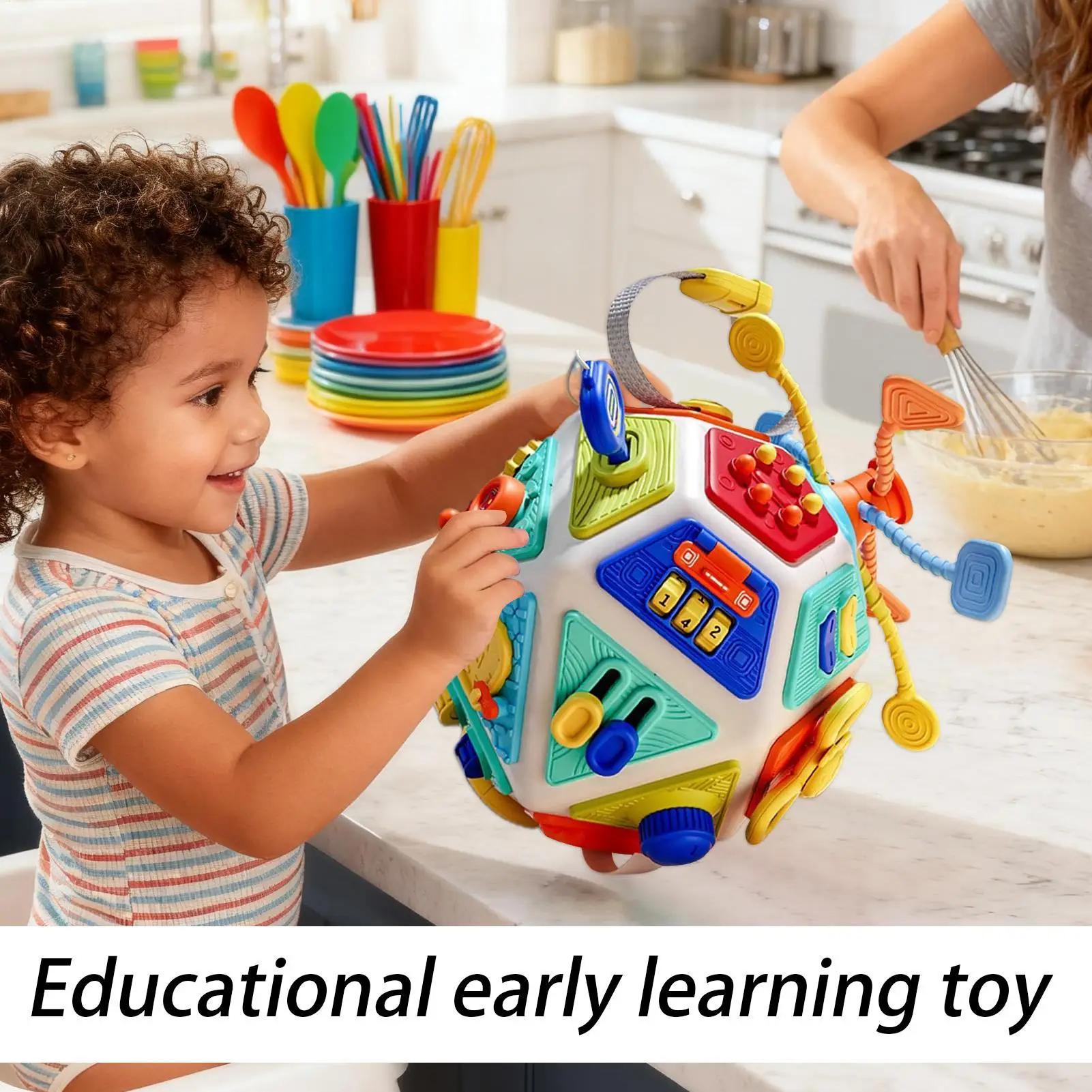 Bola de atividades para bebês, brinquedo educacional de 22 lados para primeira infância, bola infantil com poliedro de 22 lados para crianças, meninos e meninas