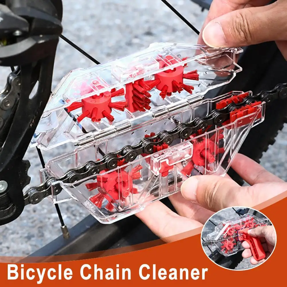 Bicycle Chain Cleaner Mountain Road Bike Chain Degreasing Transparent Visual Immersion Chain Washer Bicycle Cleaning Accessories