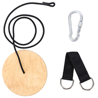 Children Wooden Swing Seat Adjustable Rope Galvanized Ring Outdoor Play Equipment Thickened Disc Swings Studio