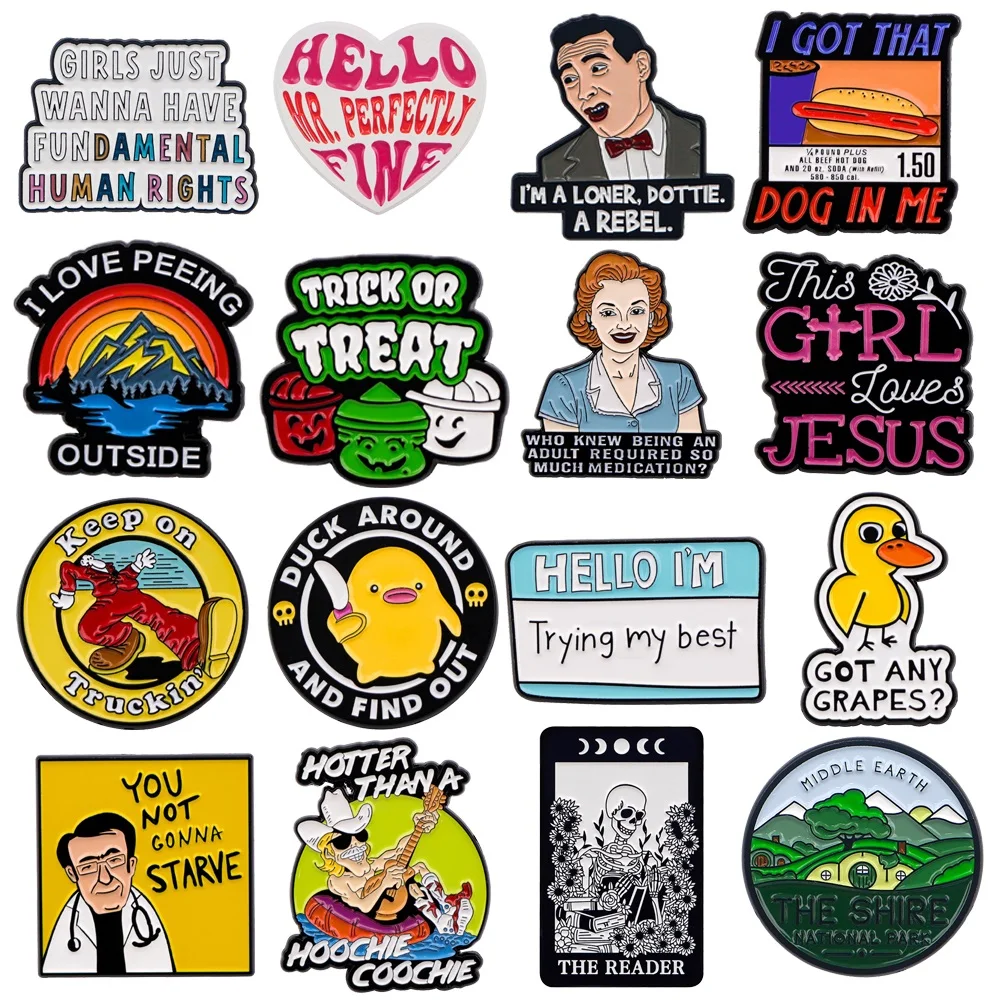 Duck Quotes Series Lapel Pins for Backpacks Soft Enamel Pin Jewelry Women Brooch for Clothes Badges Bags Accessories Gifts
