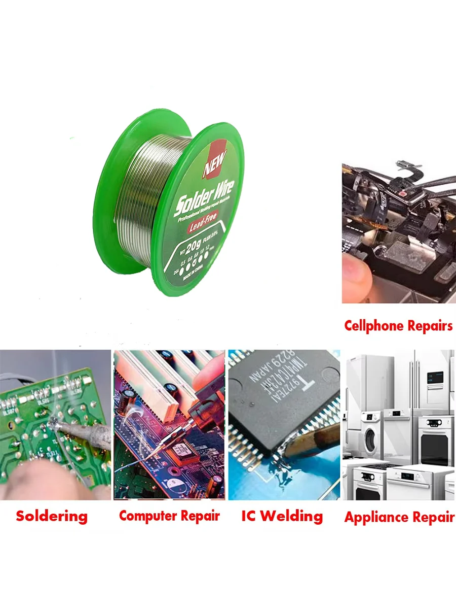 20g Low Melting Point Lead-Free Solder Wire Coil Sn99.3/Cu0.7 High purity Environmental Protection Flux for Maintenance