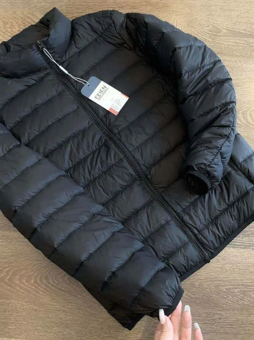 

Warmth-Preserving Lightweight Short down Cotton Jacket Men's Stand Collar Hooded Coat Thin Version Spring Fashion Nylon Fabric