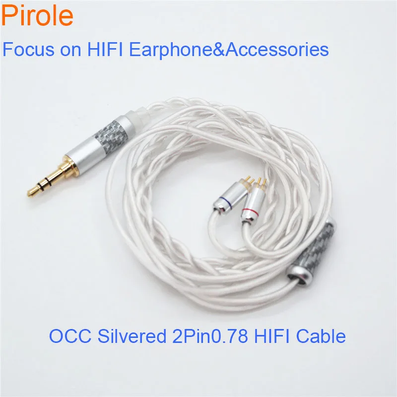 

HIFI Earphone Update Cable 2pin 0.78 replacement ear cord 7N OCC Earphone Cable For Thieaudio KZ ZS10 PRO TINHIFI T2 T3 64audio