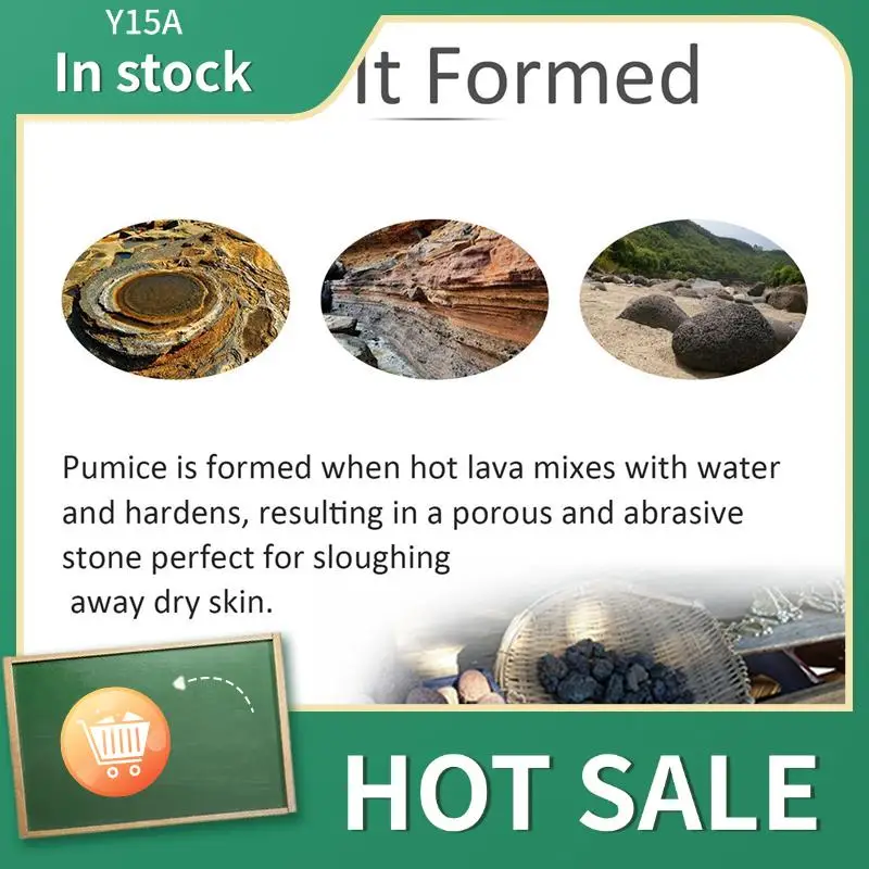 Pedra-pomes de lava Y15A 3X para purificador de pés, pedra-pomes para remover pele morta (cor e formato aleatórios)