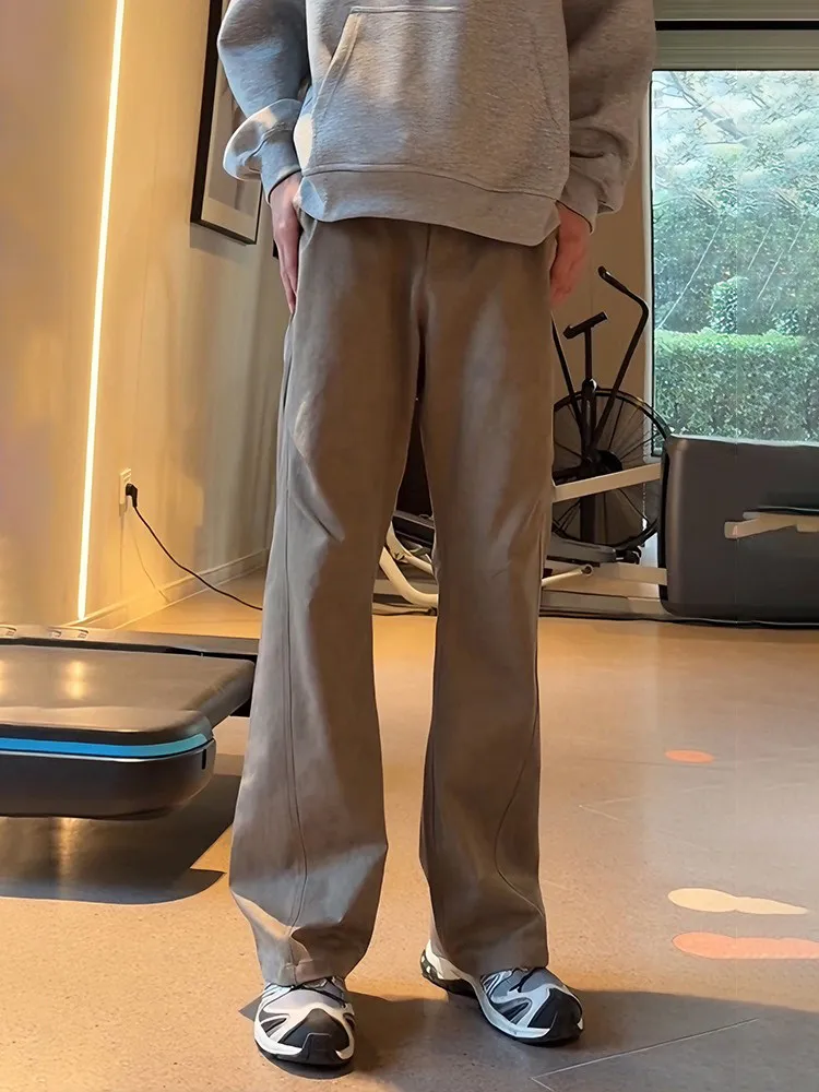 

Брюки для рабочей одежды American Sle, мужские зимние повседневные брюки, плиссированные окрашенные спортивные прямые брюки, расклешенные длинные брюки