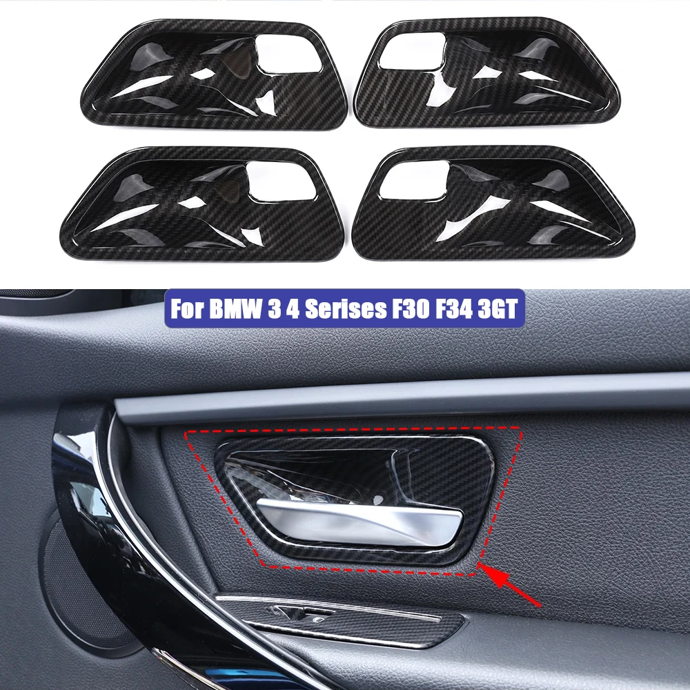 Для BMW 3 4 серии F30 F34 3GT углеродное волокно, чехлы на дверные ручки автомобиля, отделка салона, автоаксессуары, АБС-серебристые автомобильные детали