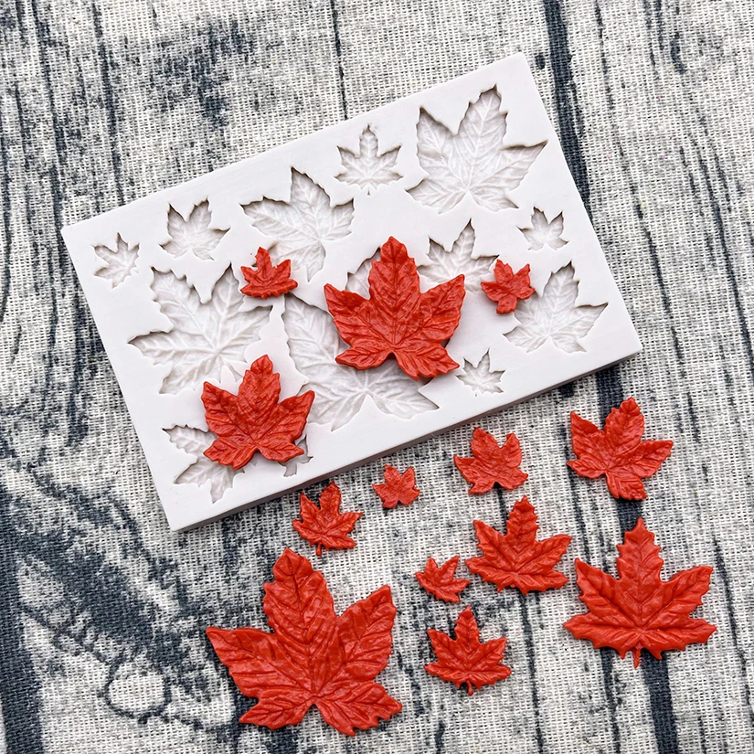 Maple Leaves Silicone Sugarcraft Mold Resin Tools Cupcake Baking Mould Fondant Cake Decorating Tools