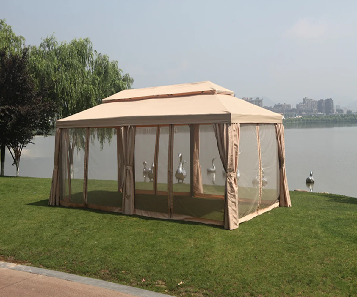 Hot Sale with Side Wall Waterproof Hardtop Canopy Shelter Party BBQ Tents Patio Aluminium Garden Pavilion Outdoor   Tents