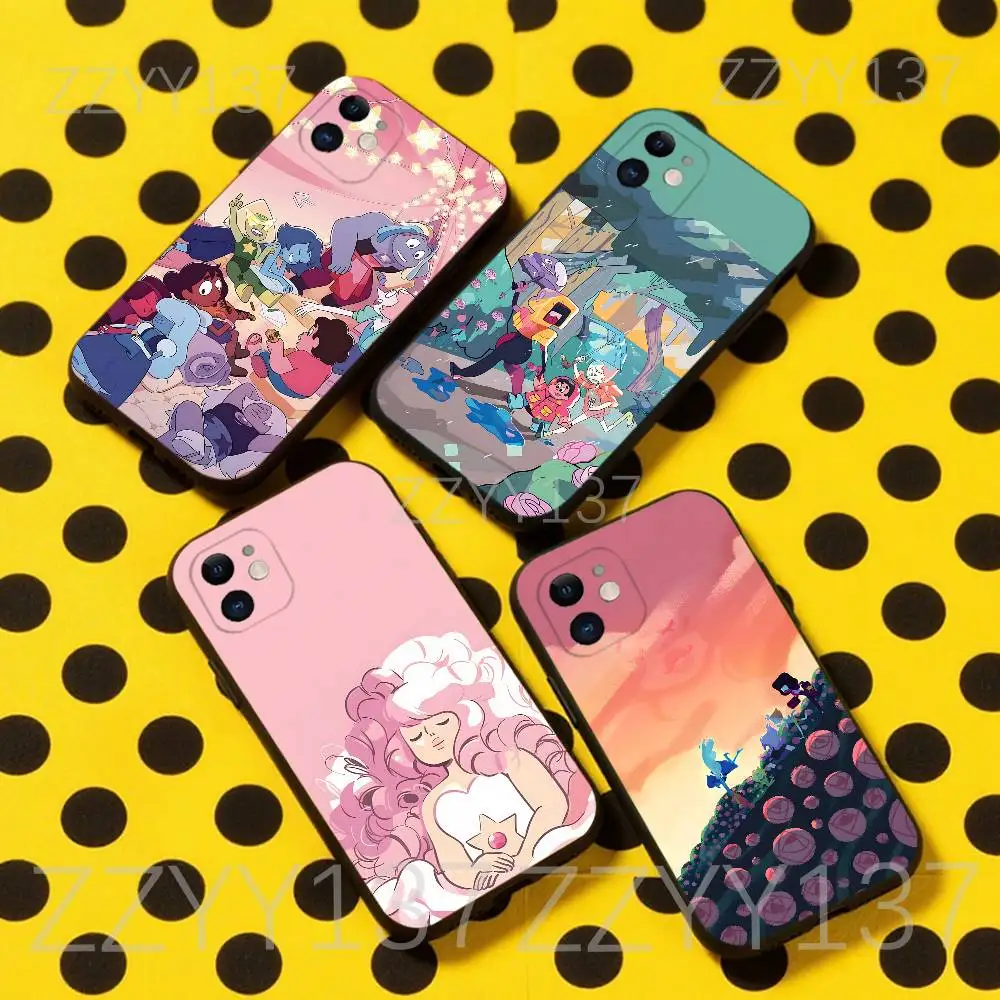 

S-Steven U-Universe Cartoon Phone Case For iPhone 17,16,15,14,13,12,11,Pro,Max,Plus,Air,X,XS,XR,SE,8,7,Mini,Soft Black Funda