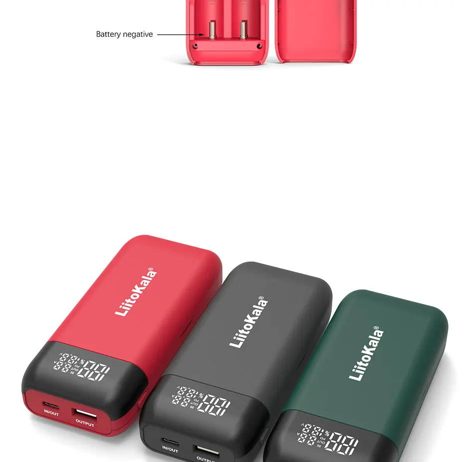 LiitoKala Lii-MP2 Dual Bay 18650/21700 Charger & QC3.0 PD3.0 Power Bank (No Battery)Input/Output Digital Display