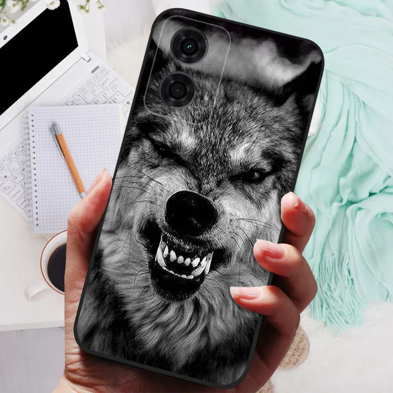 For Motorola Moto G24 Power Case Lion Wolf Silicone Soft Back Cover For Moto G24 Phone Case MOTOG24 G 24 Power Protective Shell