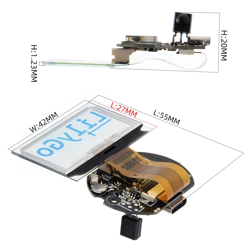 LILYGO TTV transparent screen OLED infrared remote control programmable desktop small TV ESP32