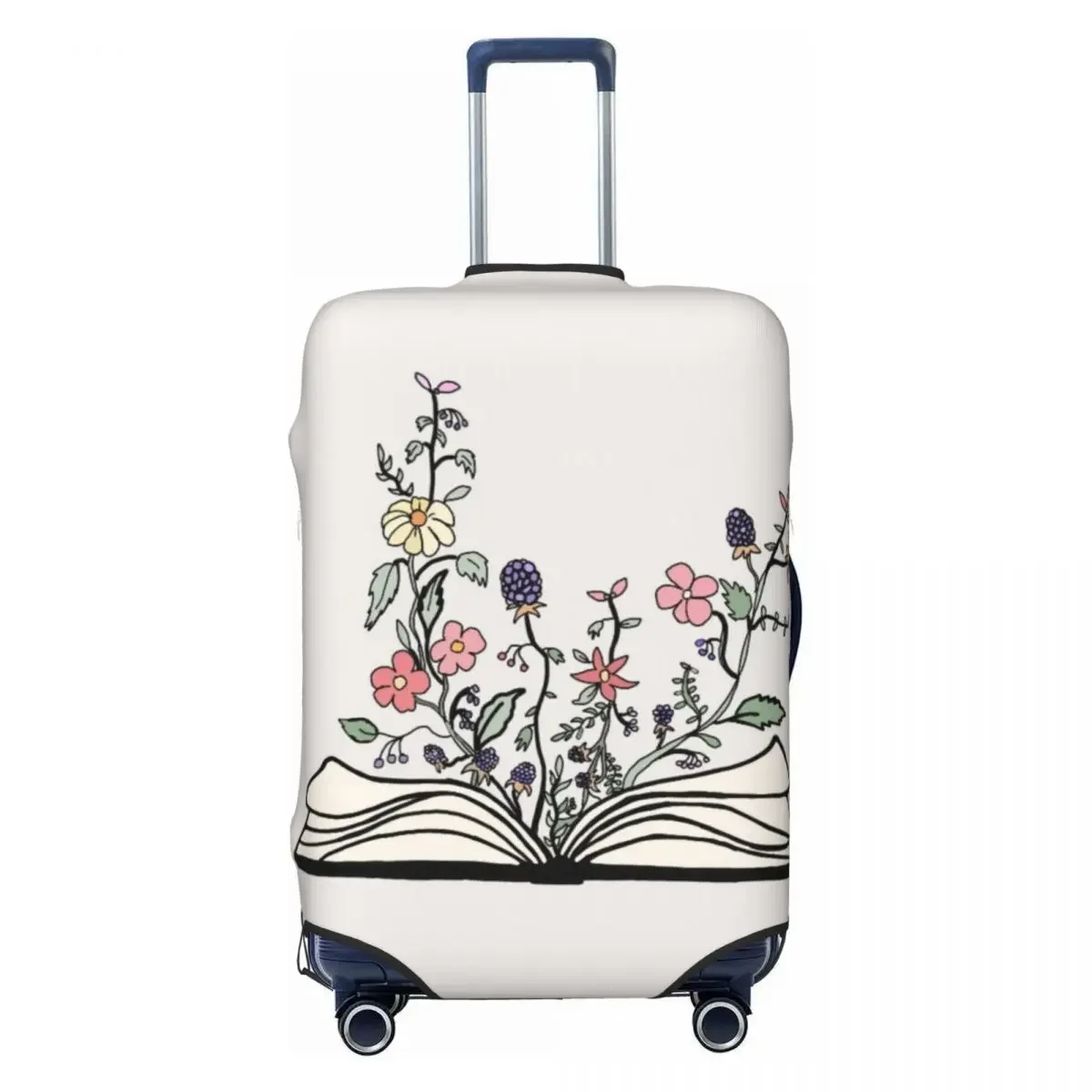 Flowers Growing From Book Suitcase Cover Plants Practical Cruise Trip Protection Luggage Accesories Flight Xmas Gift