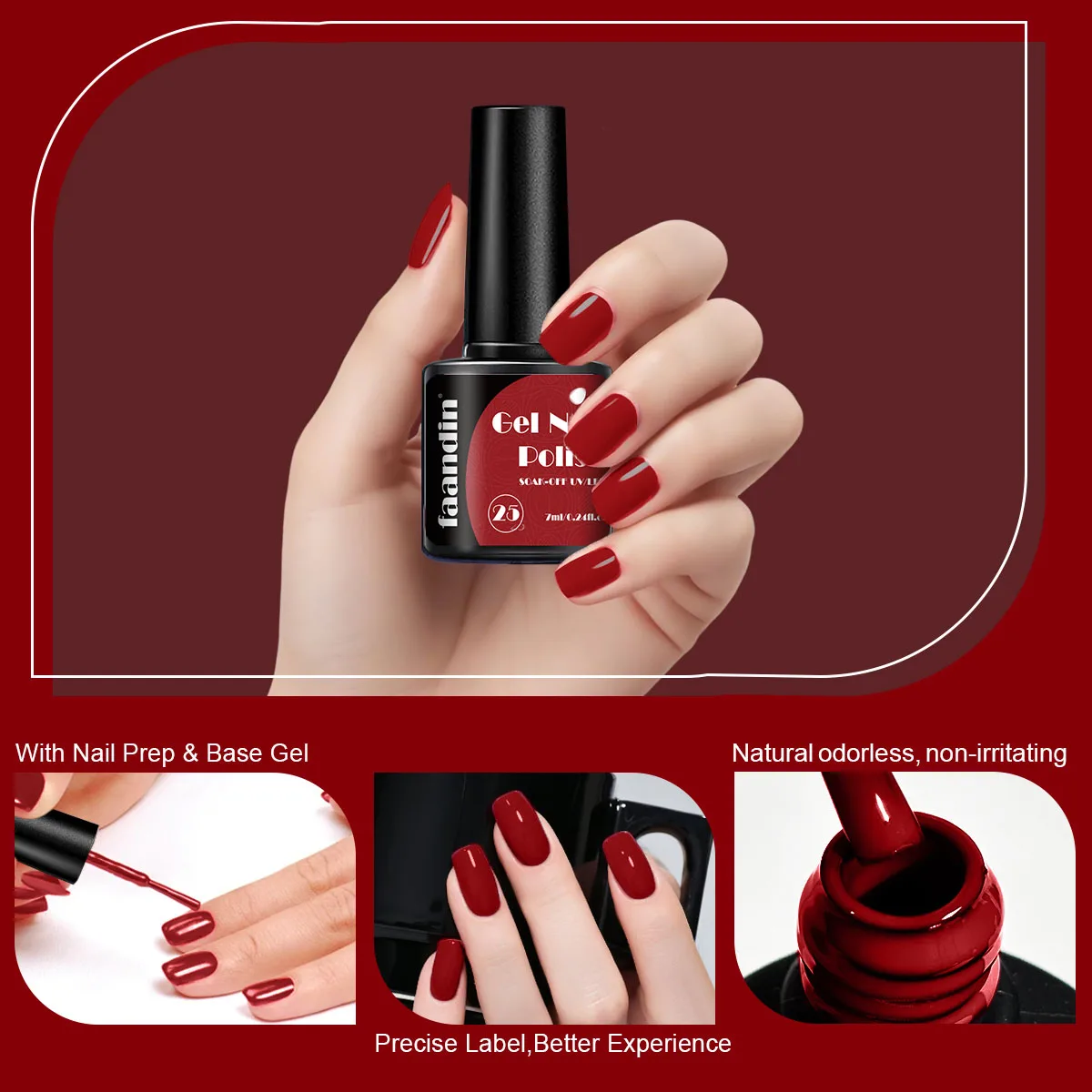 6Pcs/Set Faandin 0.24oz*6 Bottles Gift Box Set, Solid Color Pearlescent Gel Nail Polish Set, Rich Colors, Selected in Purple, Red, Nude Tones, Dazzling Nail Polish Set, High-Quality Nail Polish, Long-Lasting, Wear-Resistant, Not Easy to Fade, Easy-To-Remove Nail Polish, Gift for Mom, Gift for Girlfriend, Perfect Gift, Wholesale Nail Polish for Nail Salons