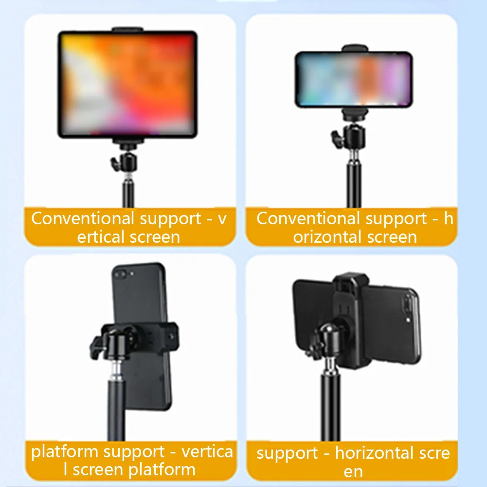 For Live Streaming Camera Clamp Stand Phone Holder Stand 360-degree Rotation Heavy-duty Aluminum Alloy Scratch-resistant Pad