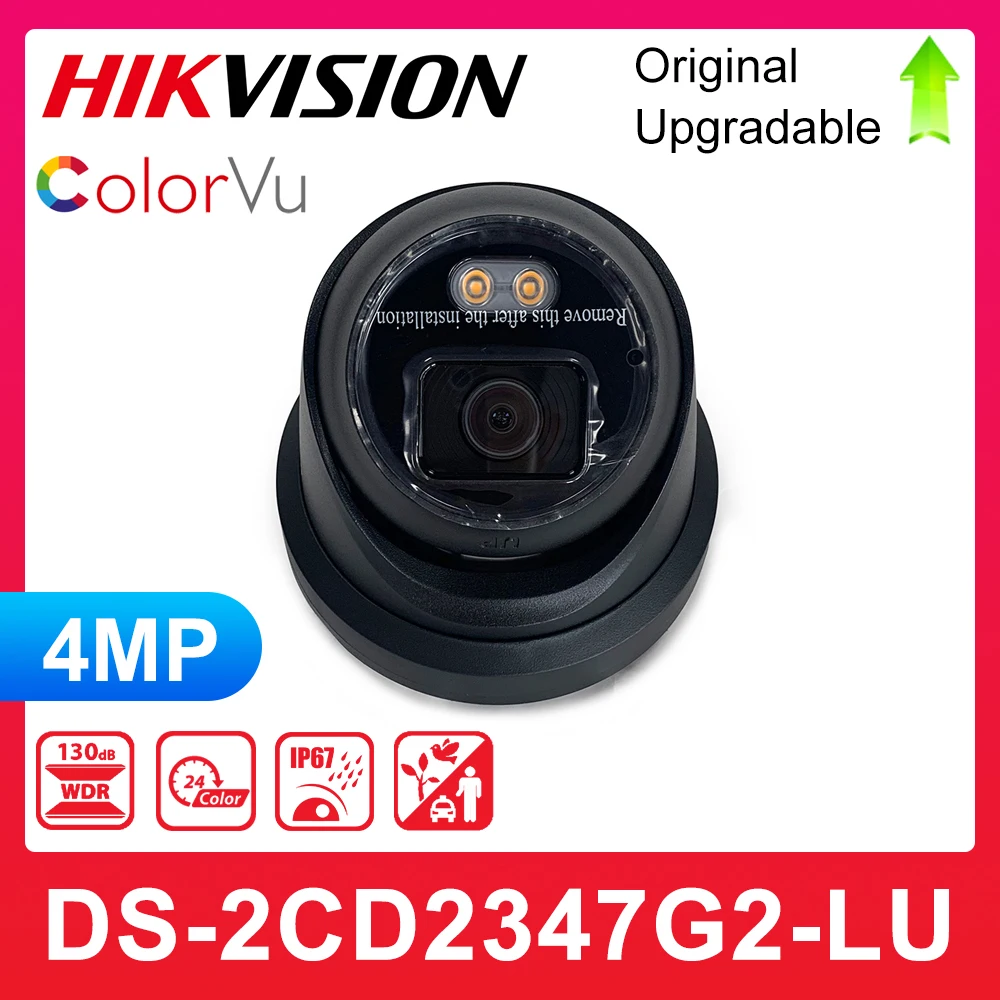 Hikvision DS-2CD2347G2-LU 4MP IP Camera ColorVu Bullet PoE  Built-in Microphone 24/7 Colorful image Human Vehicle Classification