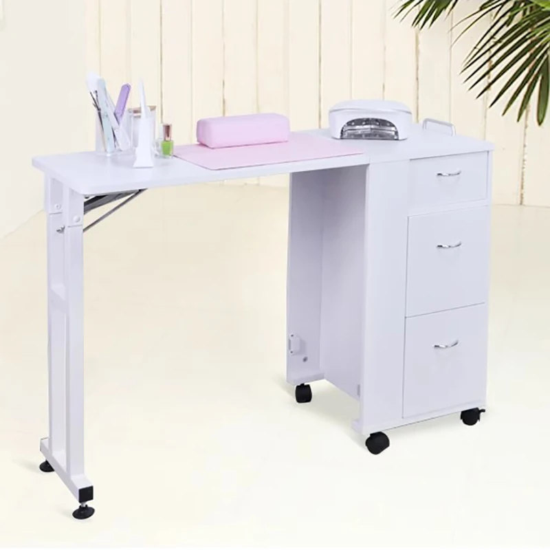 طاولة مانيكير بسيطة أظافر واحدة قابلة للطي محمولة مانيكير ميسا دي مانيكير أثاث صالون الأظافر التجاري #6