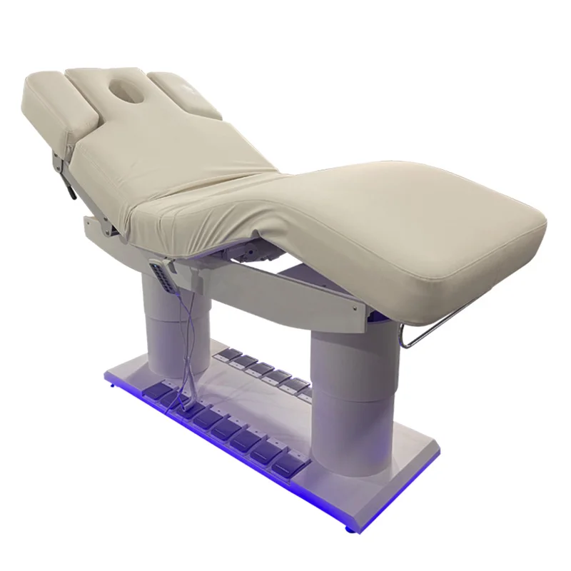 

White 4 Motor Electric Adjustable Beauty Saloon Heavy Duty Foot Control Threapy Cosmetic Facial Salon Massage Table