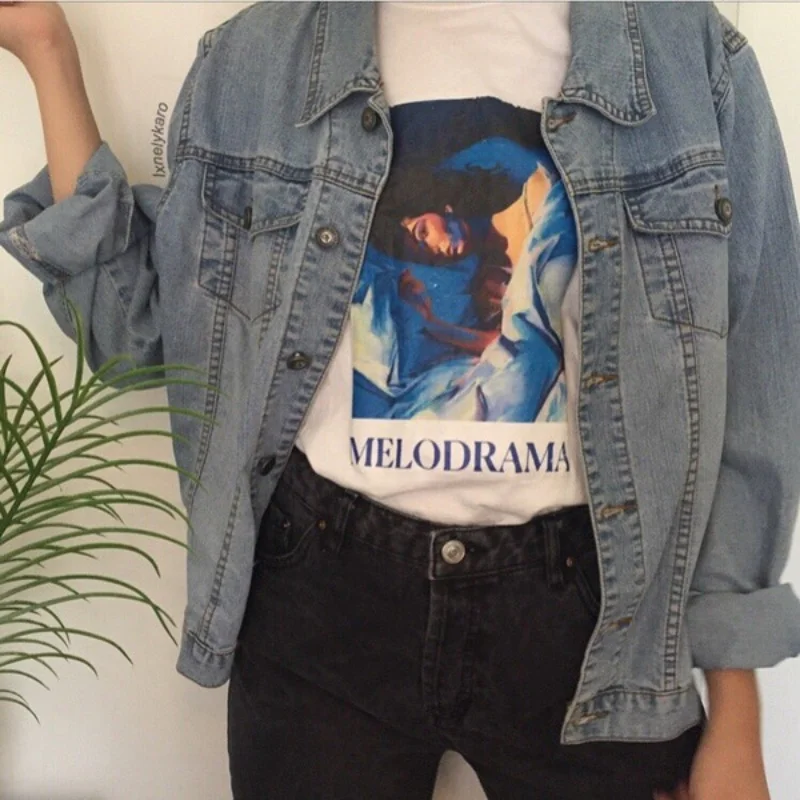 Lorde Album Cover Melodrama Painting T-Shirt Unisex Pop Music Graphic Tee Grunge Aesthetic Street Style Tee Shirt Short Sleeves