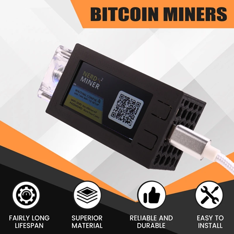 Nerdminer V2 Pro Miner 78KH/S Mini Bitcoin Lotto Miner With Luminous Fan BTC Solo Lotto Mining Miner