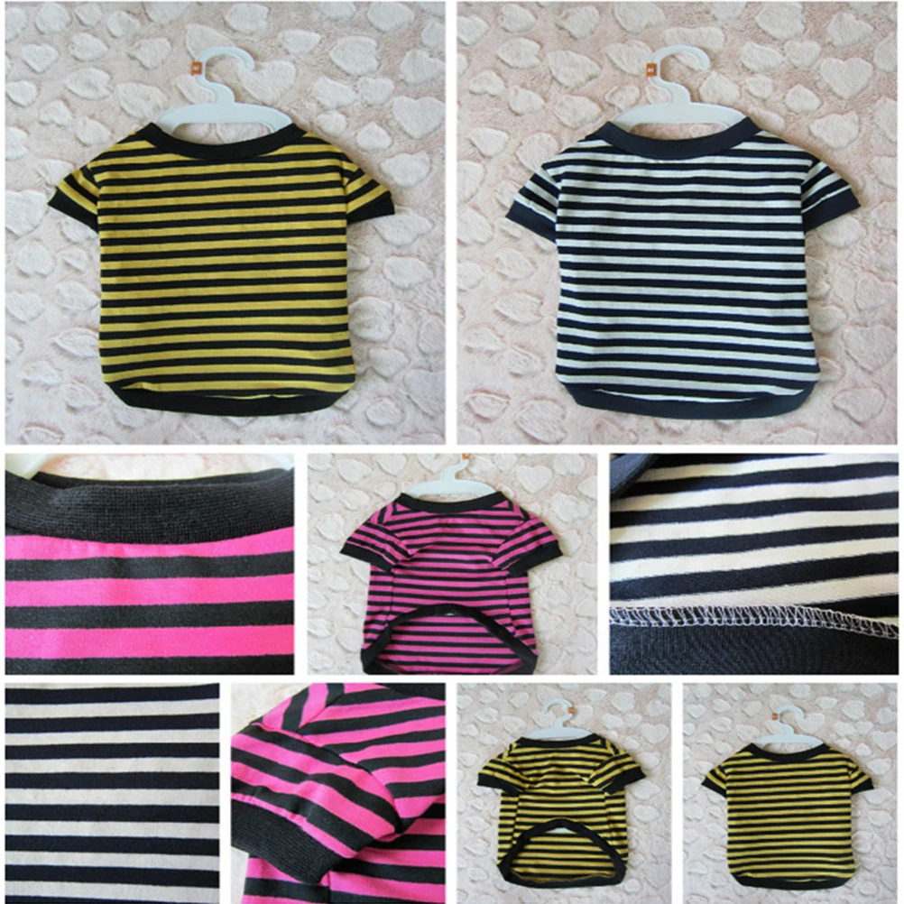 

Dog Vest Clothes Summer Costume Cool Fashion Party Outfit Small Size Striped Pattern Practicability Popular Among Dogs