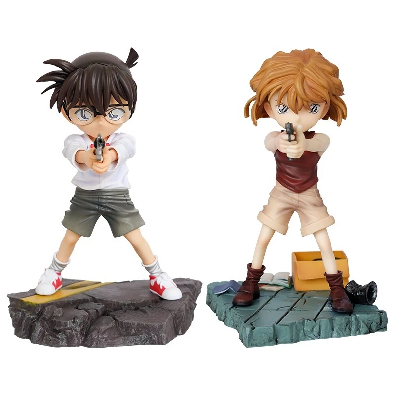 

Detective Conan Movie Version Gun-Wielding Shinichi Kudo/Ai Haibara Action Figure Pvc Statue Collectible Desktop Decor Toys Gift