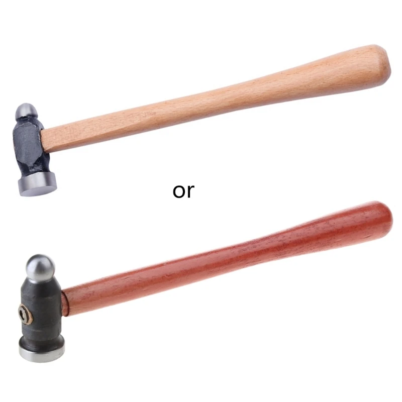 Y1UD Round for Head Hammer with Wooden Handle Jewelry Making Hammers for Ideal for Goldsmiths Blacksmiths Those Using Staking