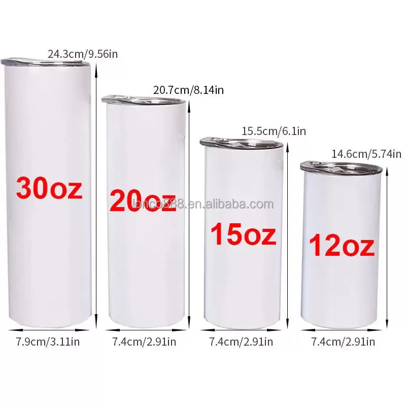 Supplier 20oz 30oz Stainless Steel Flat Edge Sublimation Blank Straight Slim Flat Cup with Lid and Straw