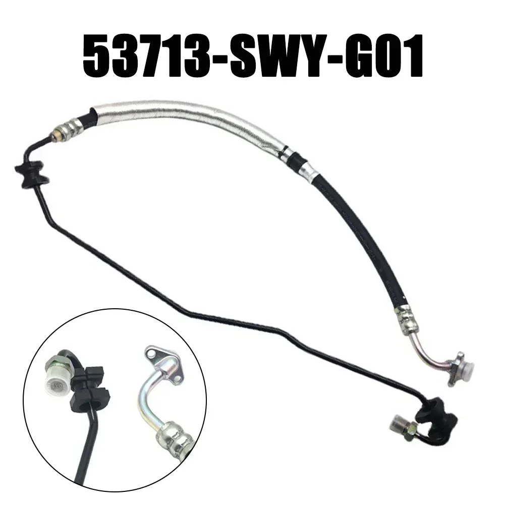 Power Steering Feed Hose Black Direct Fit Easy Installation Electric Components Metal Plastic For RIght Hand Drive