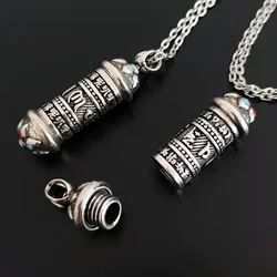 Retro Openable Pendant Put in Ashes Memorial Jewelry Alloy Cylinde Bottle Charms Mini Jar Necklace Accessories