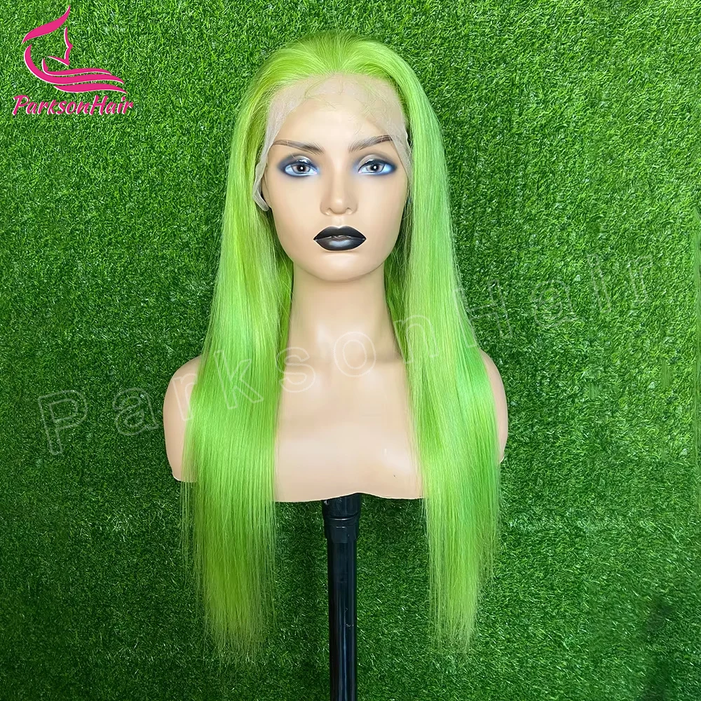 Green 13x4 13x6 Transparent Lace Frontal Wig Straight Lace Front Wigs 613 Colored T Part Brazilian Remy Hair Wig 250 Density