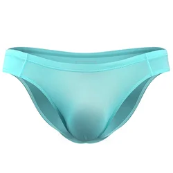 Men's briefs briefs ice silk breathable sexy thin U-convex transparent one-piece seamless triangle briefs