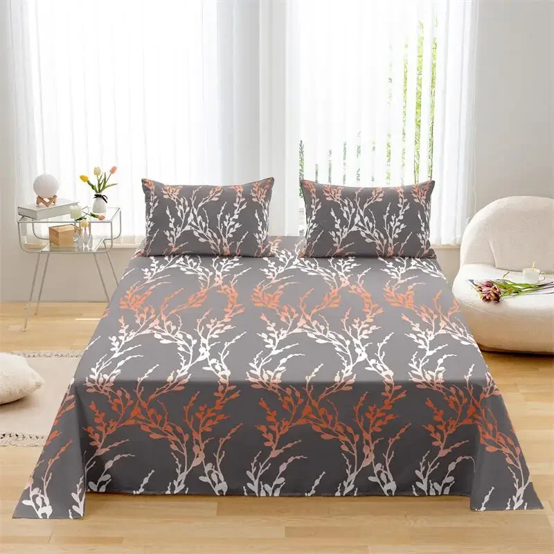 Kuup 4pcs New Printed sanding Home Bedding Set Simple Fresh Comfortable Duvet Cover Set with Sheet Comforter Covers Pillowcases